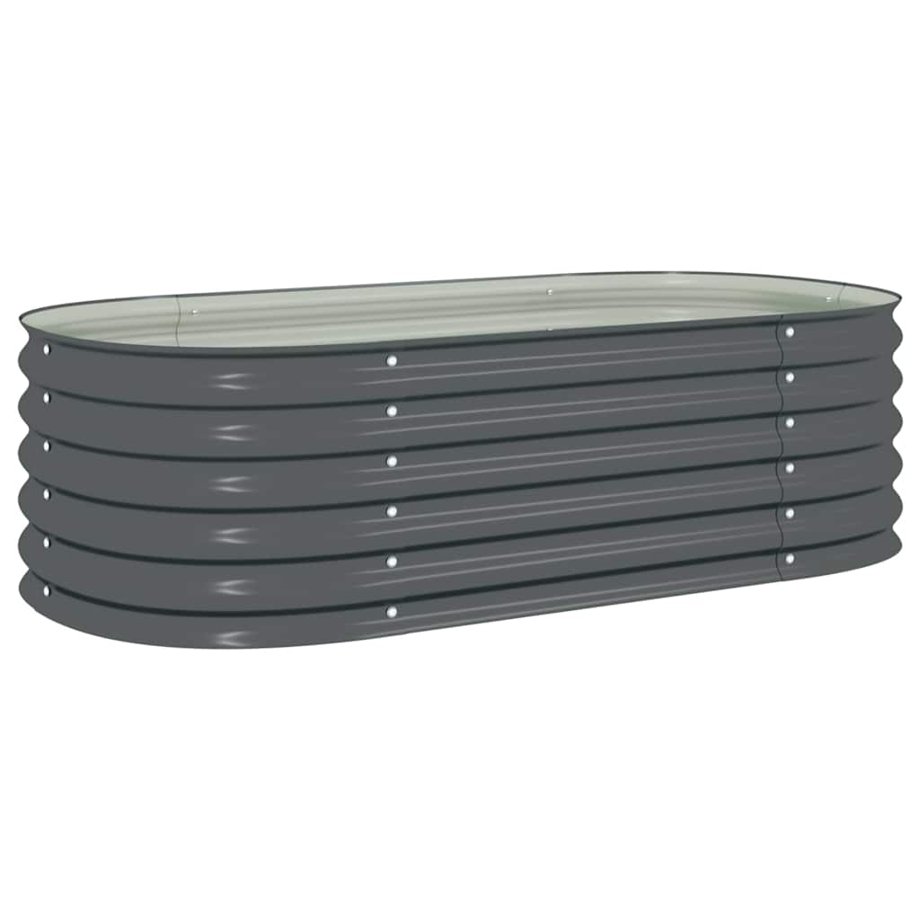 Plantador Vidaxl elevado 160x80x44 cm de acero galvanizado gris