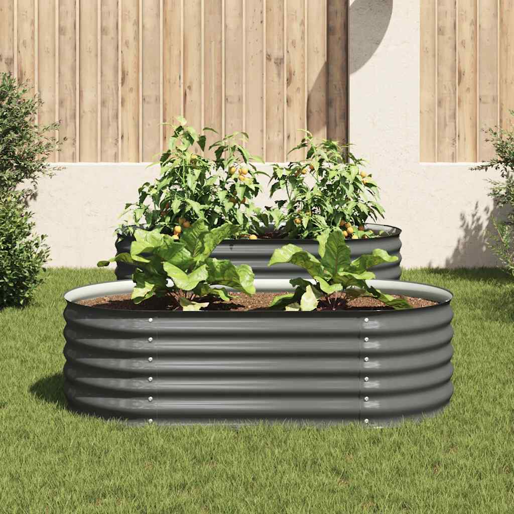 Plantador Vidaxl elevado 160x80x44 cm de acero galvanizado gris