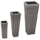 Plantadores de Vidaxl criados en 3 st Poly Rattan Gray