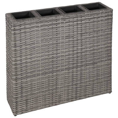 Plantador Vidaxl criado con 4 macetas Poly Rattan Gray