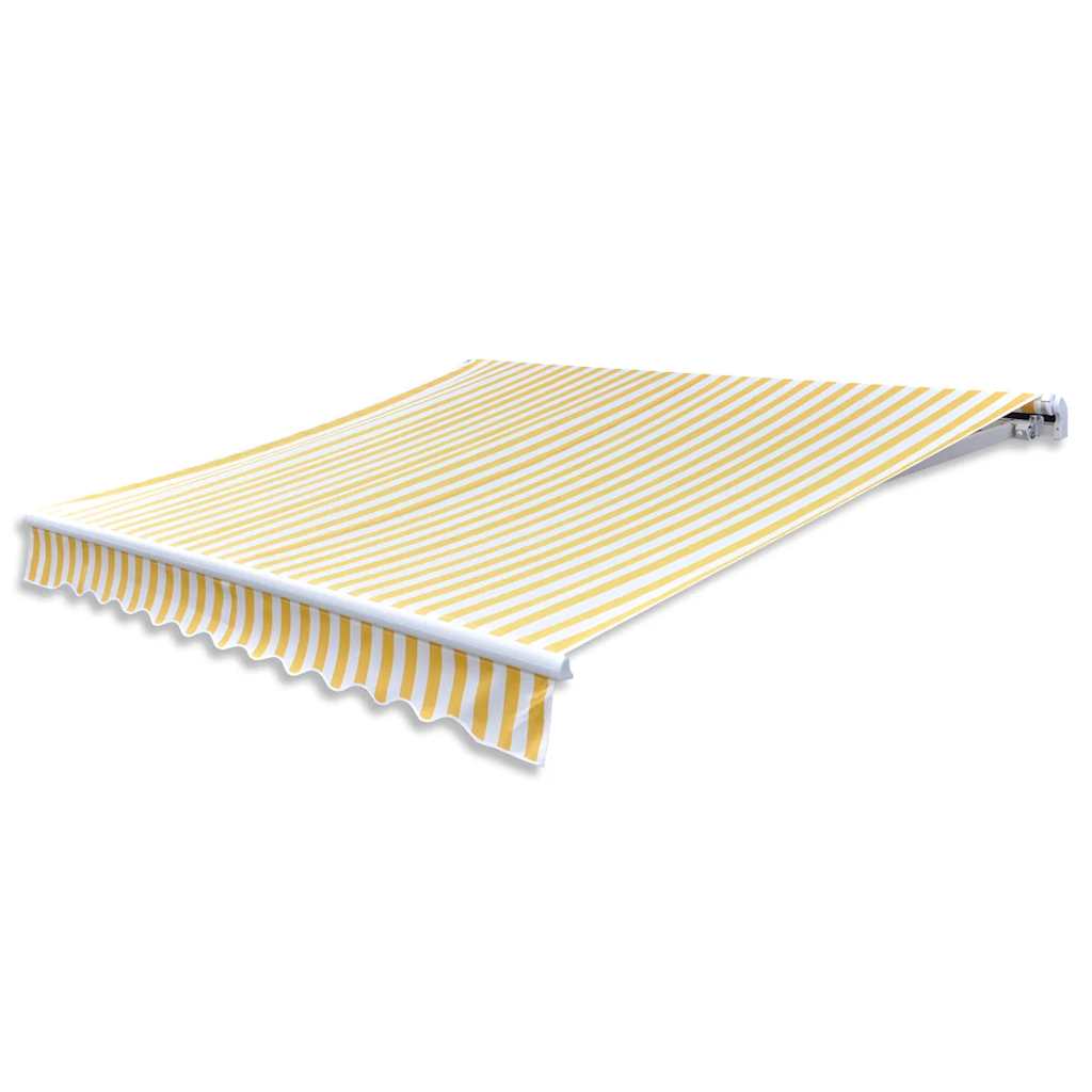 Vidaxl Luifel manualmente extensible 300 cm de blanco amarillo