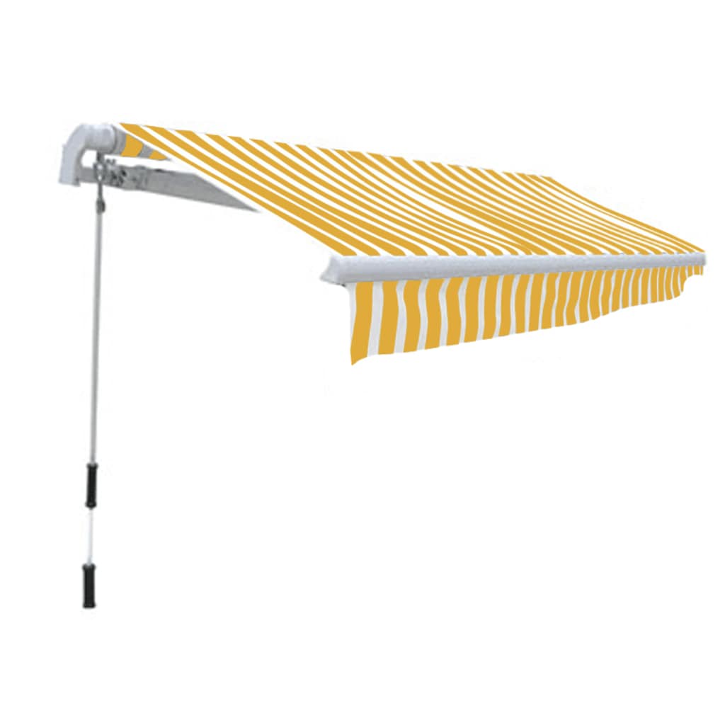 Vidaxl Luifel manualmente extensible 300 cm de blanco amarillo
