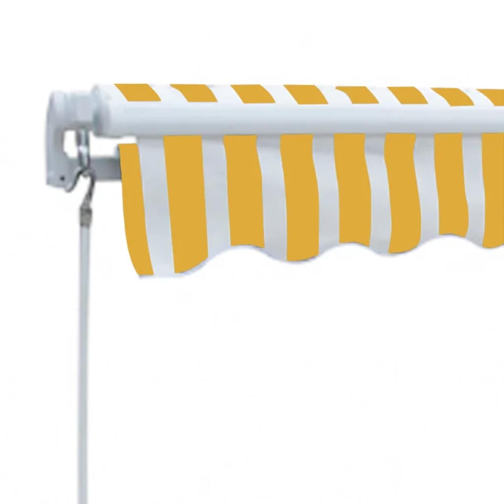 Vidaxl Luifel manualmente extensible 300 cm de blanco amarillo