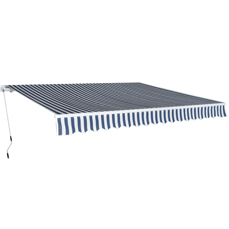Vidaxl Luifel manualmente extensible 400 cm Blanco azul