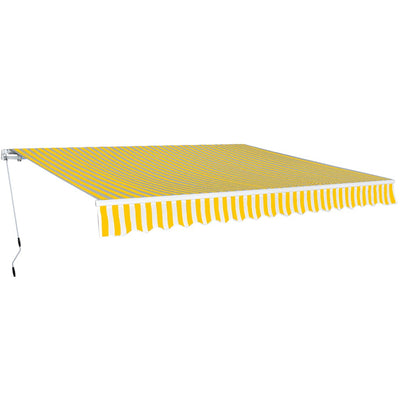 Vidaxl Luifel manualmente extensible 400 cm de blanco amarillo