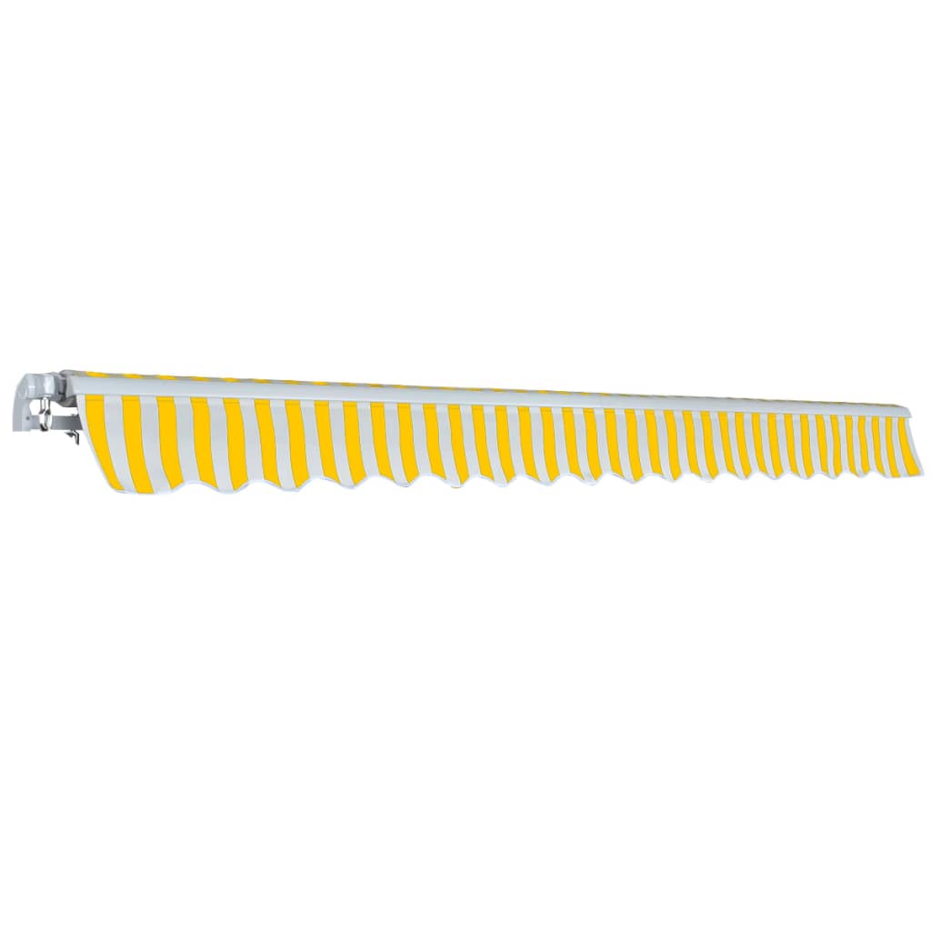 Vidaxl Luifel Extendibile manualmente 400 cm bianco giallo