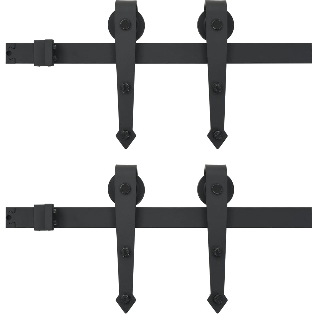 Parti Vidaxl Set per porta scorrevole 2x183 cm in acciaio nero