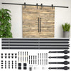 Vidaxl piezas establecidas para puerta corredera 2x183 cm de acero negro
