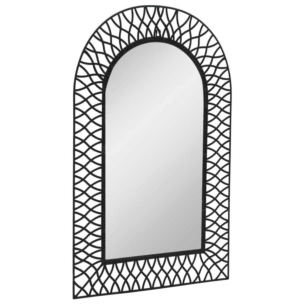 Specchio da parete da giardino Vidaxl piegato 50x80 cm nero
