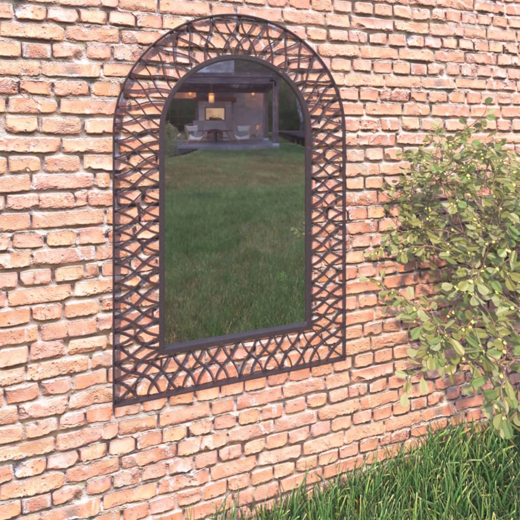 Specchio da parete da giardino Vidaxl piegato 50x80 cm nero