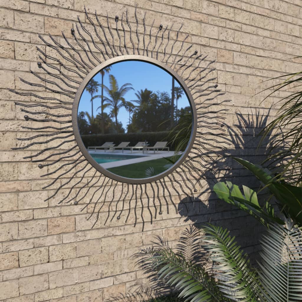 Vidaxl Garden Wall Specchio Sunburst 80 cm nero