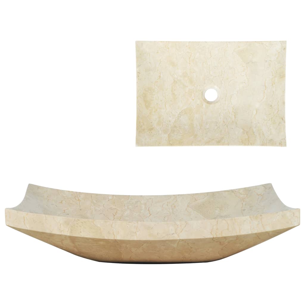 Vidaxl Sink 50x35x12 cm Crema di marmo