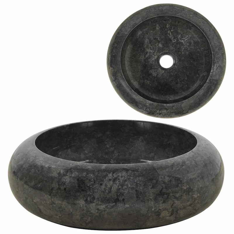 Vidaxl fregadero 40x12 cm de mármol negro