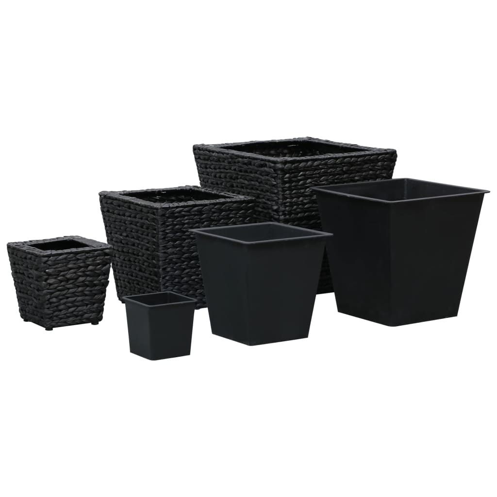 Plantadores de Vidaxl elevados 3 st wathyacint negros