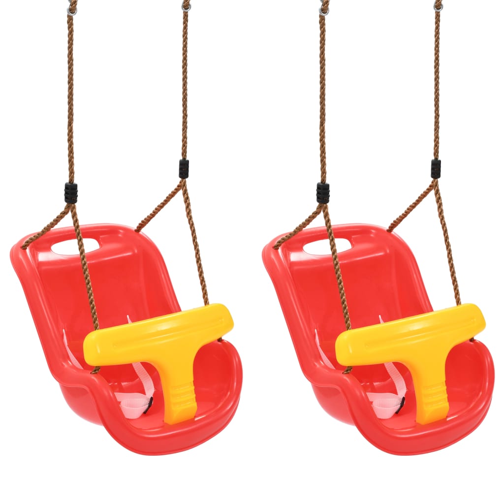 Vidaxl Baby Swings 2 ms con cintura di sicurezza PP rosso
