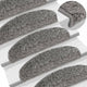 VidaXL alfombrillas para escaleras 15uds 65x21x4 cm gris semicircular grande