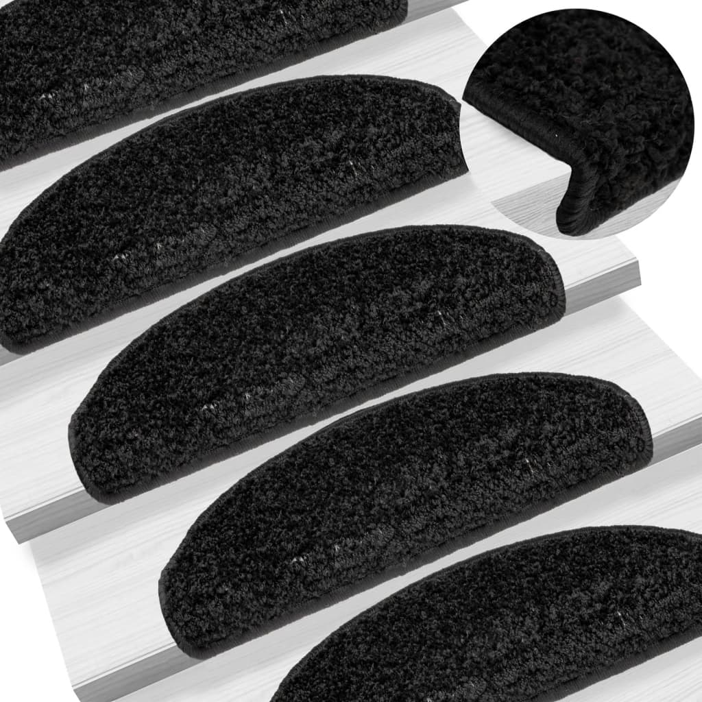 Vidaxl Stair tappetini 15 St 65x21x4 cm nero