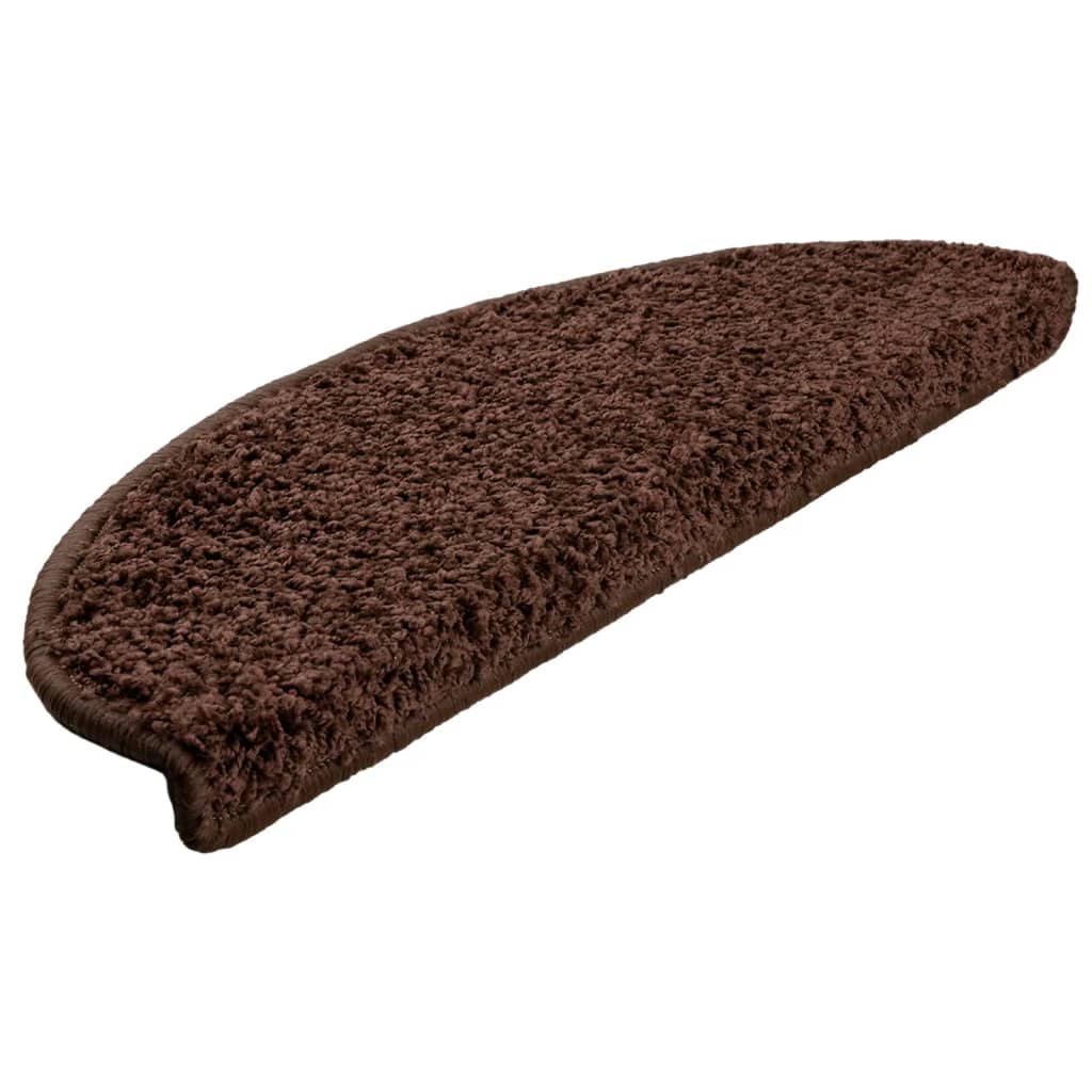 Vidaxl trapmatten 15 st 65x21x4 cm bruin halfrond groot