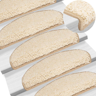 Esteras de escalera de Vidaxl 15 St 65x21x4 CM Cream -Coled