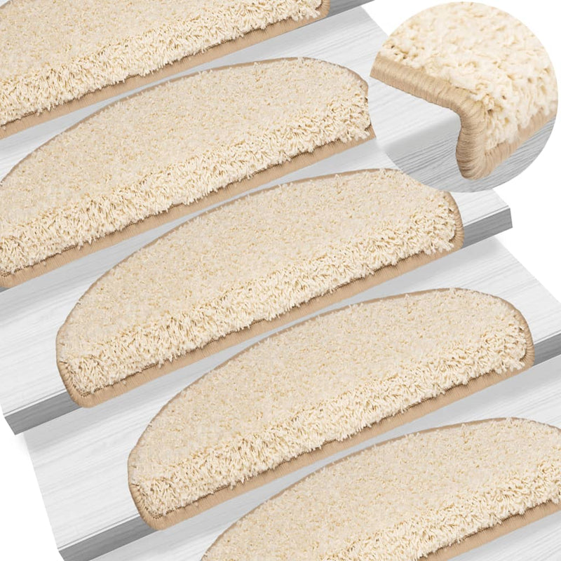 Esteras de escalera de Vidaxl 15 St 65x21x4 CM Cream -Coled