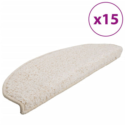 Esteras de escalera de Vidaxl 15 st 65x21x4 cm blanco
