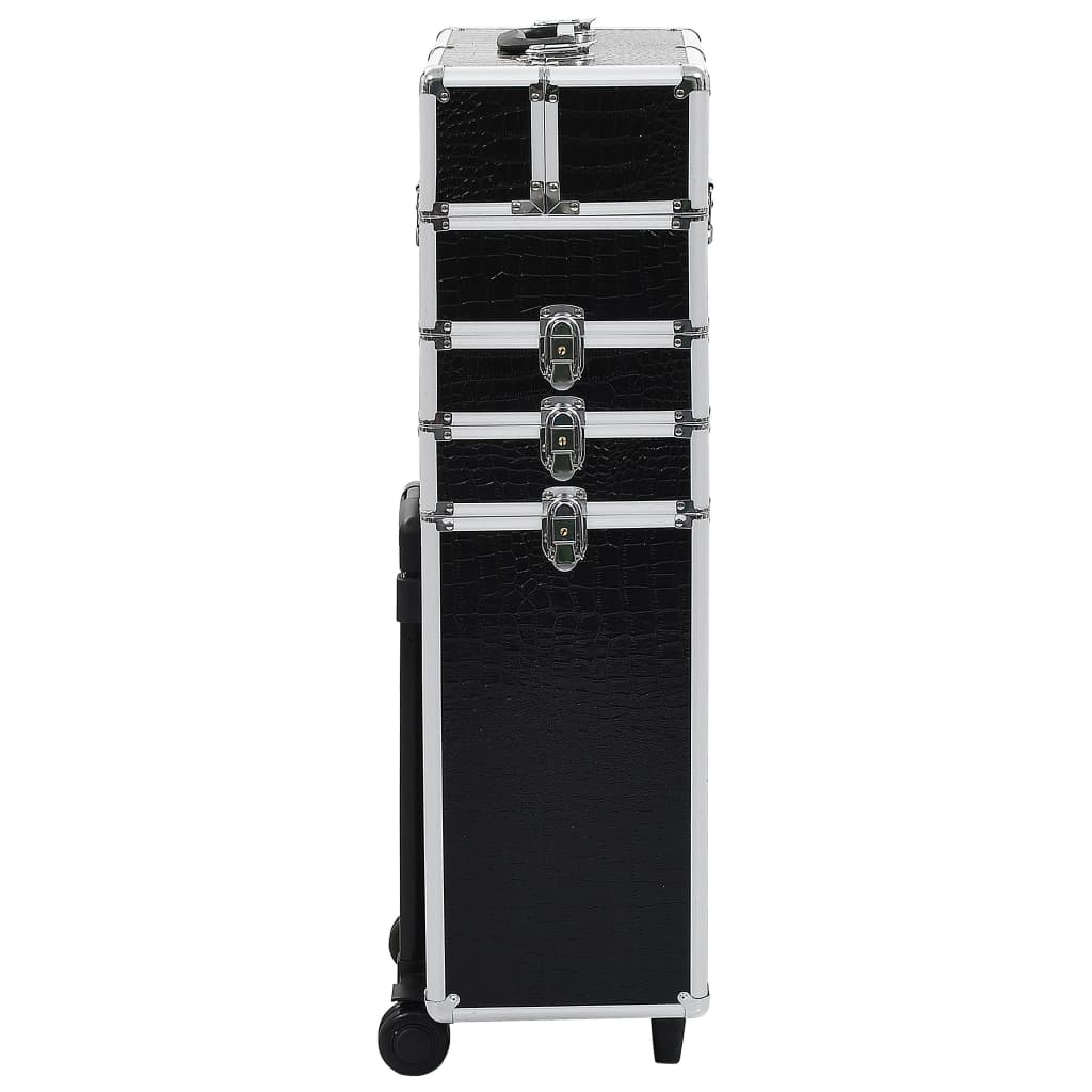 Vidaxl MAKEP CROLLEY ALUMINIO NEGRO CON PATRA DE CROCODILE