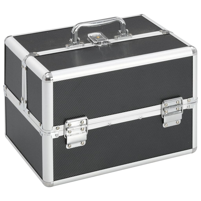 Vidaxl Makeup Suitcase 22x30x21 cm in alluminio nero