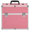 Vidaxl Makeup Suitcase 38x23x34 cm in alluminio rosa