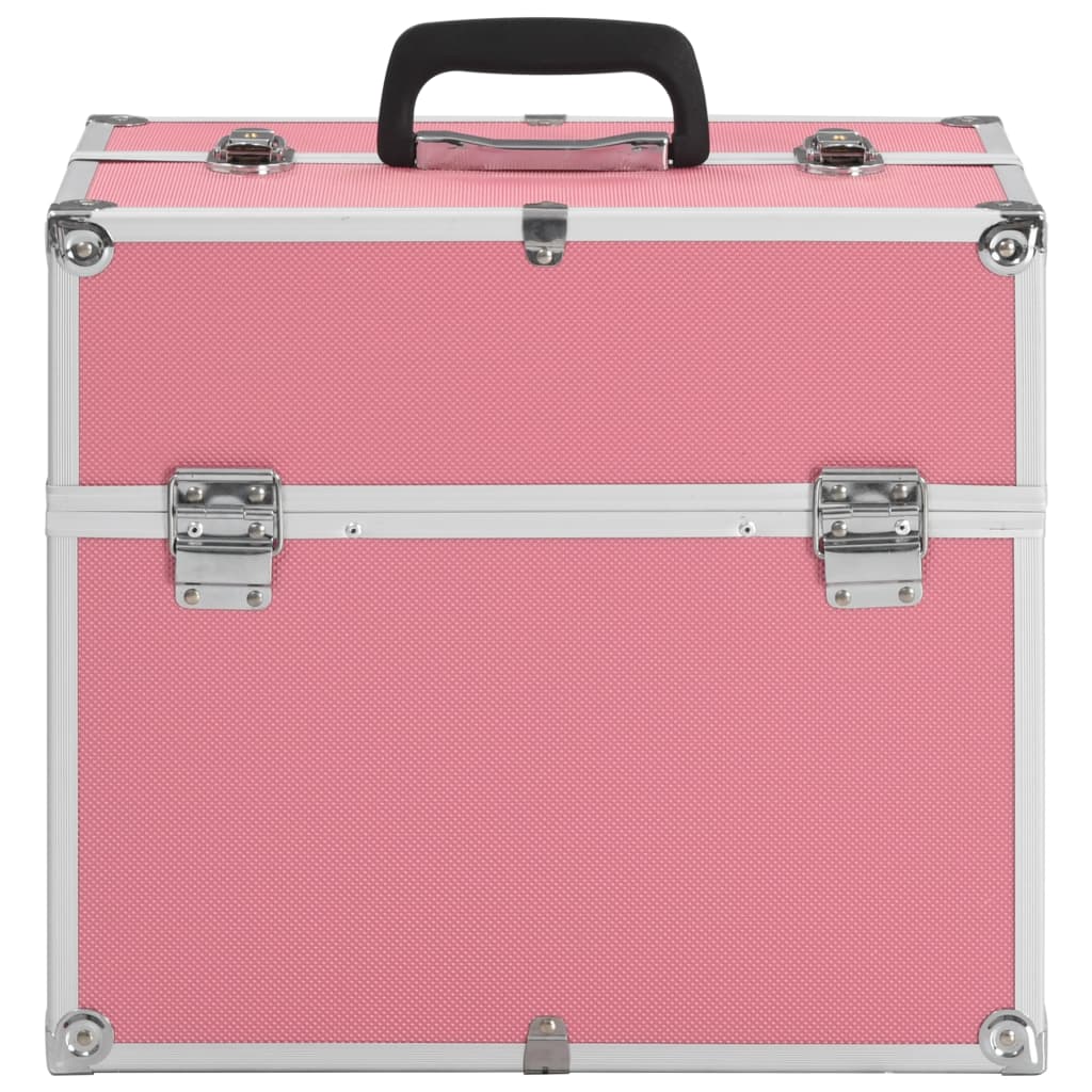 Vidaxl Makeup Suitcase 38x23x34 cm in alluminio rosa