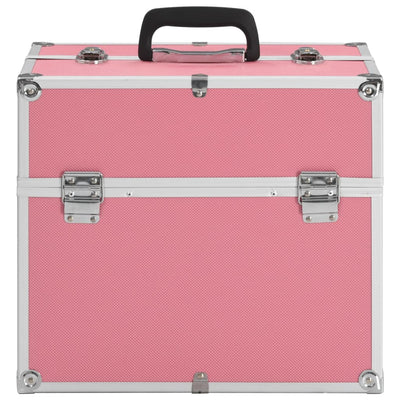 Vidaxl Makeup Suitcase 37x24x35 cm in alluminio rosa