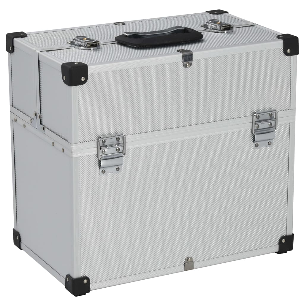 Vidaxl Tool Case 38x22.5x34 cm colorato in argento in alluminio