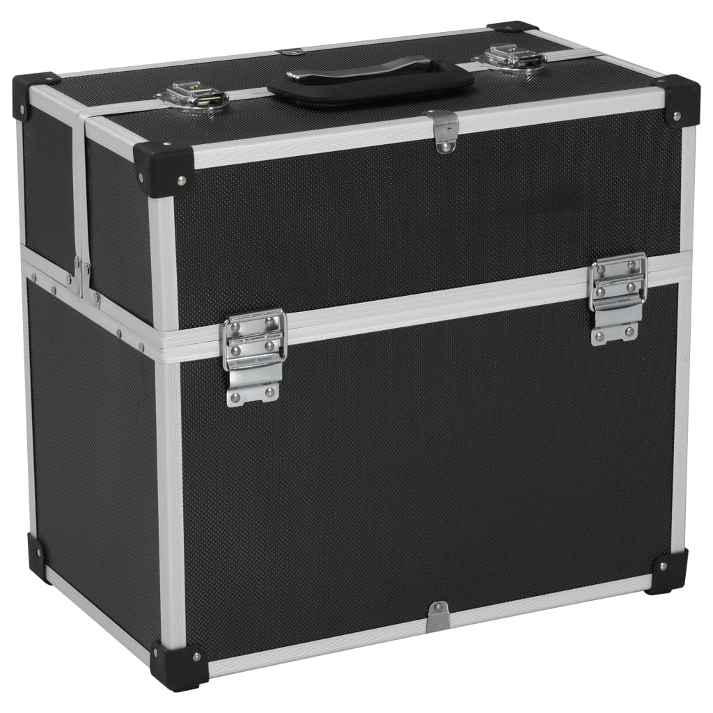 Case de herramientas de Vidaxl 38x22.5x34 cm de aluminio negro