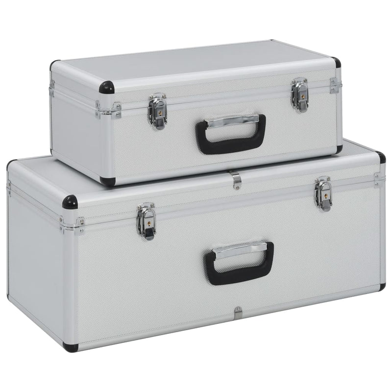 Vidaxl Storage Bocket 2 ST Alluminio Argento colorato