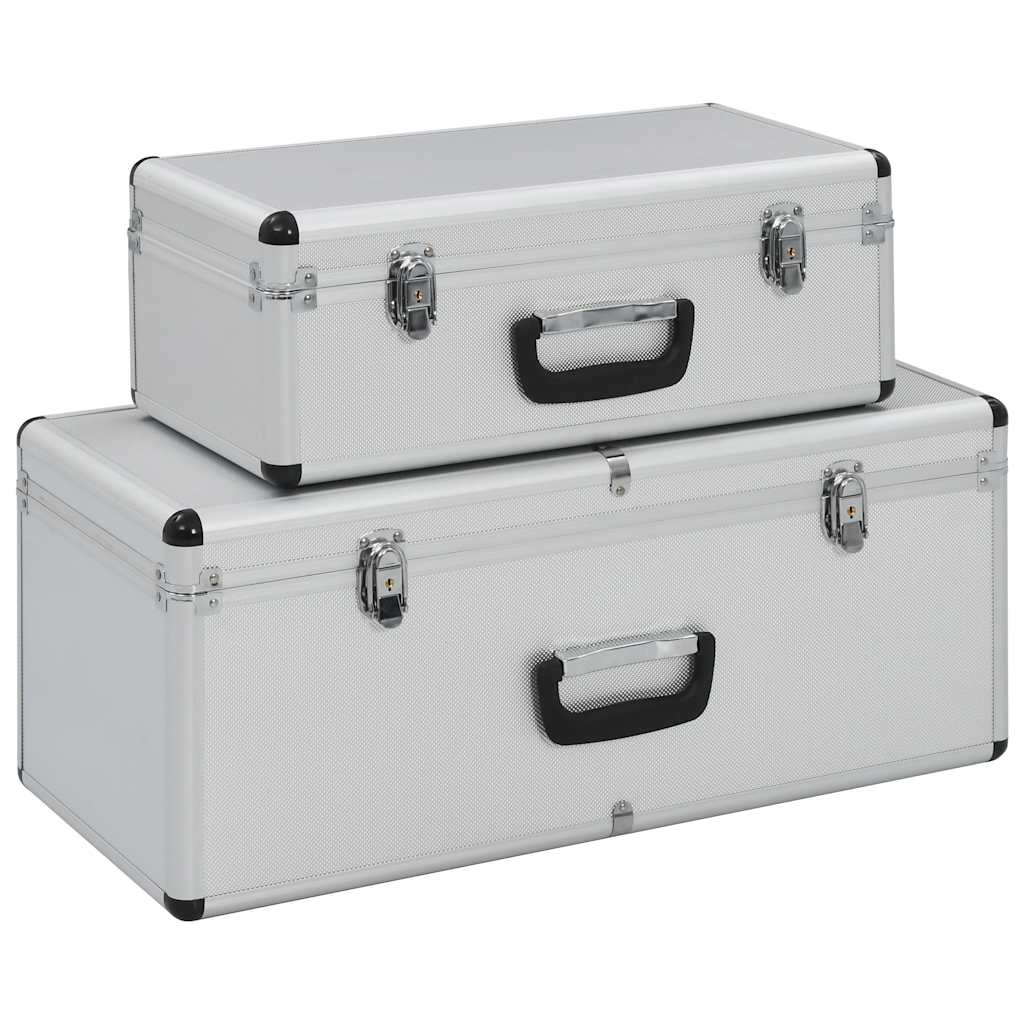 Vidaxl Storage Bocket 2 ST Alluminio Argento colorato