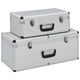 Vidaxl Storage Bocket 2 ST Alluminio Argento colorato