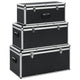 Vidaxl opbergkoffers 3 st aluminium zwart