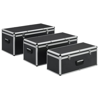 Casi di archiviazione Vidaxl 3 ST ALLUMINUM BLACK