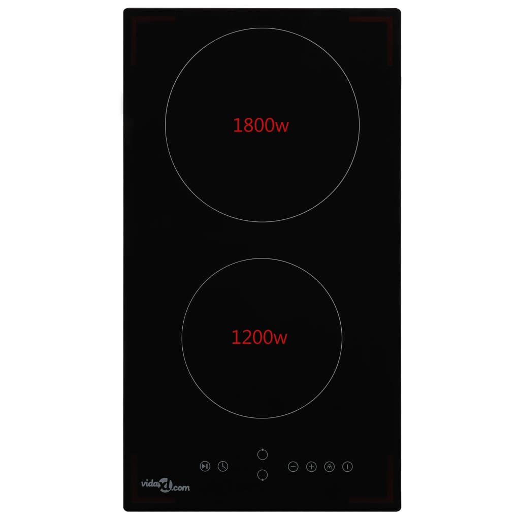 Vidaxl Ceramic HOB con 2 zonas de cocción Control táctil 3000 W