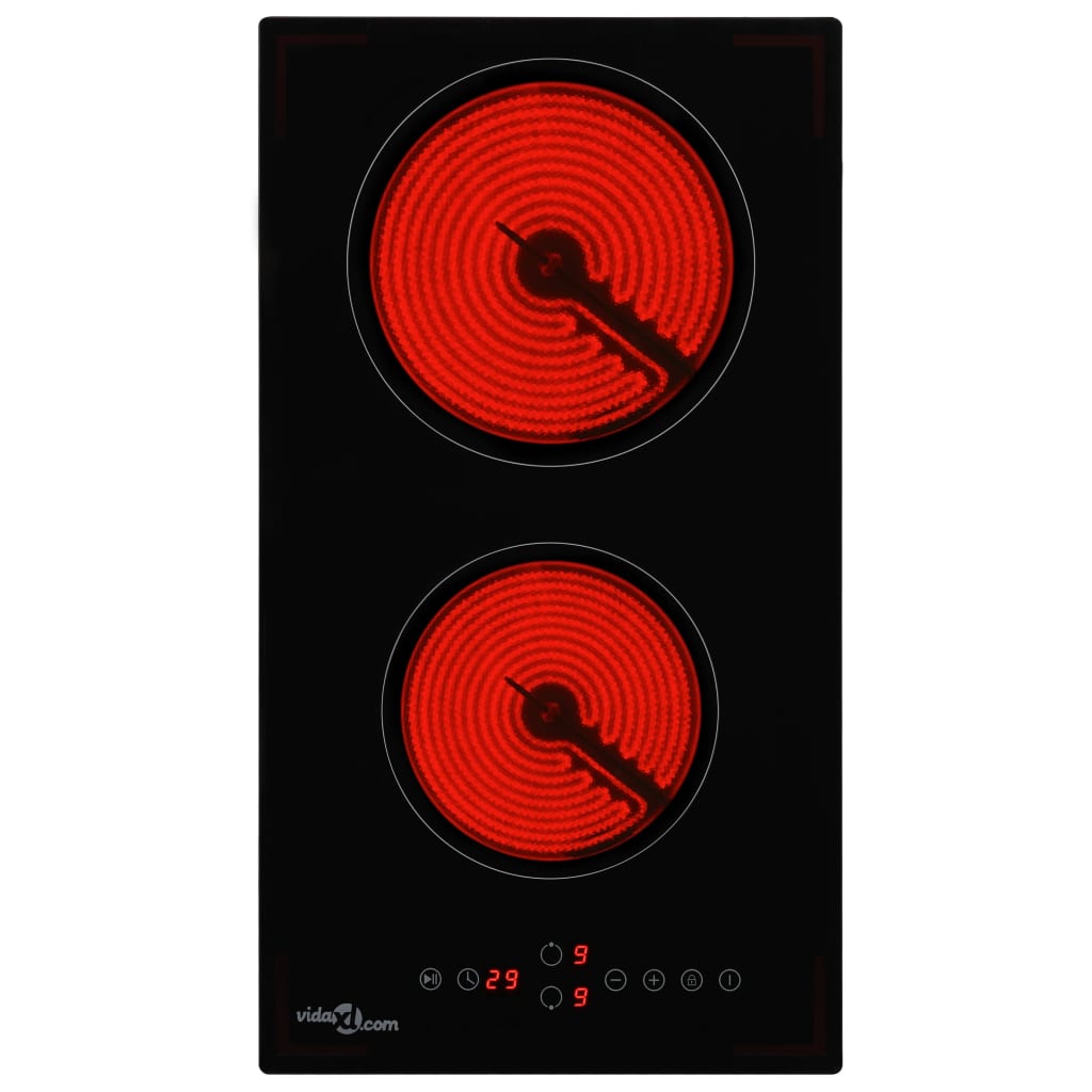Vidaxl Ceramic HOB con 2 zonas de cocción Control táctil 3000 W