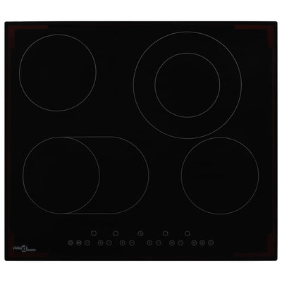 Vidaxl Hob in ceramica con 4 zone di cottura Controllo tocco 6600 W