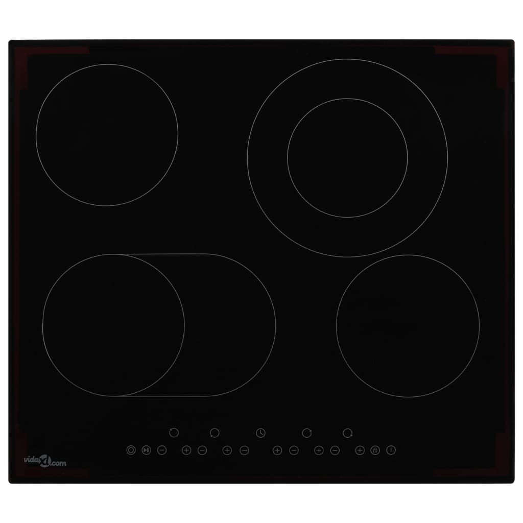 Vidaxl Ceramic HOB con 4 zonas de cocción Control táctil 6600 W