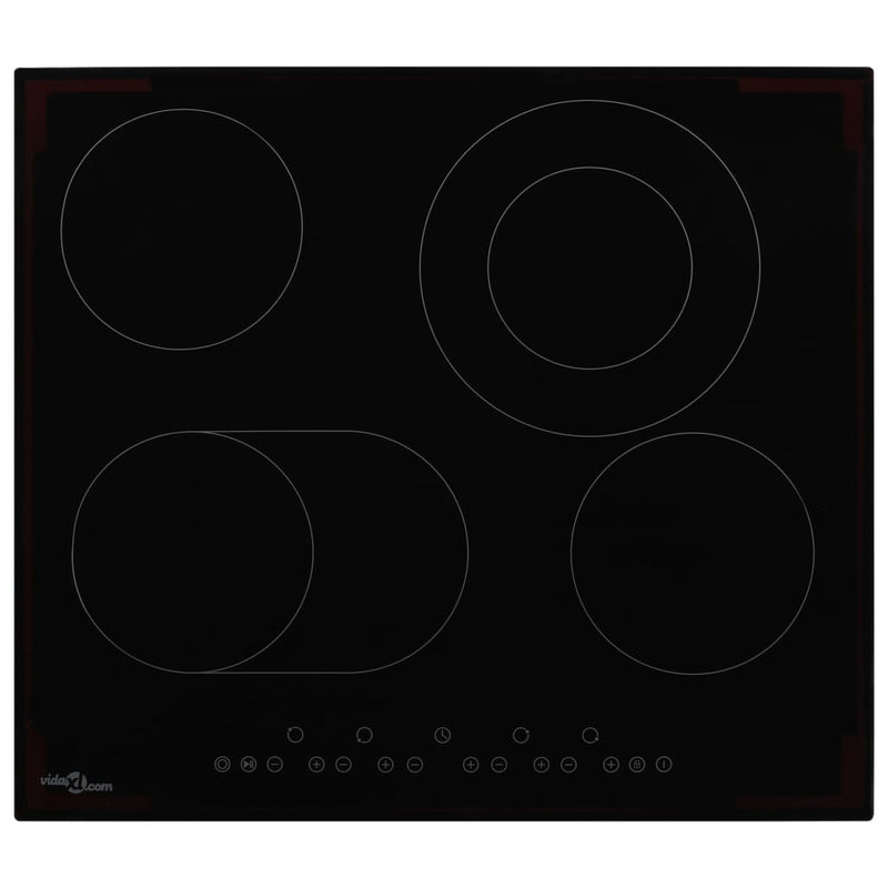 Vidaxl Hob in ceramica con 4 zone di cottura Controllo tocco 6600 W
