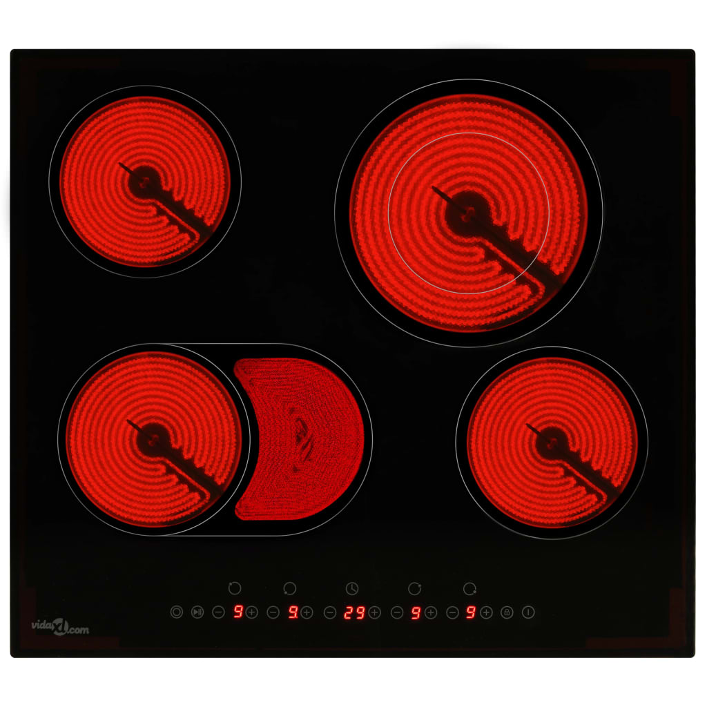 Vidaxl Ceramic HOB con 4 zonas de cocción Control táctil 6600 W