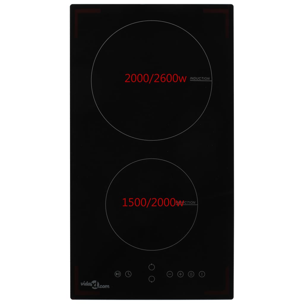 Vidaxl inductiekookplaat met 2 kookzones aanraakbediening 3500 w glas