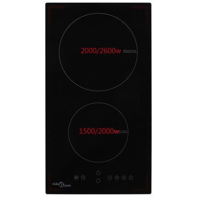 Vidaxl inductiekookplaat met 2 kookzones aanraakbediening 3500 w glas