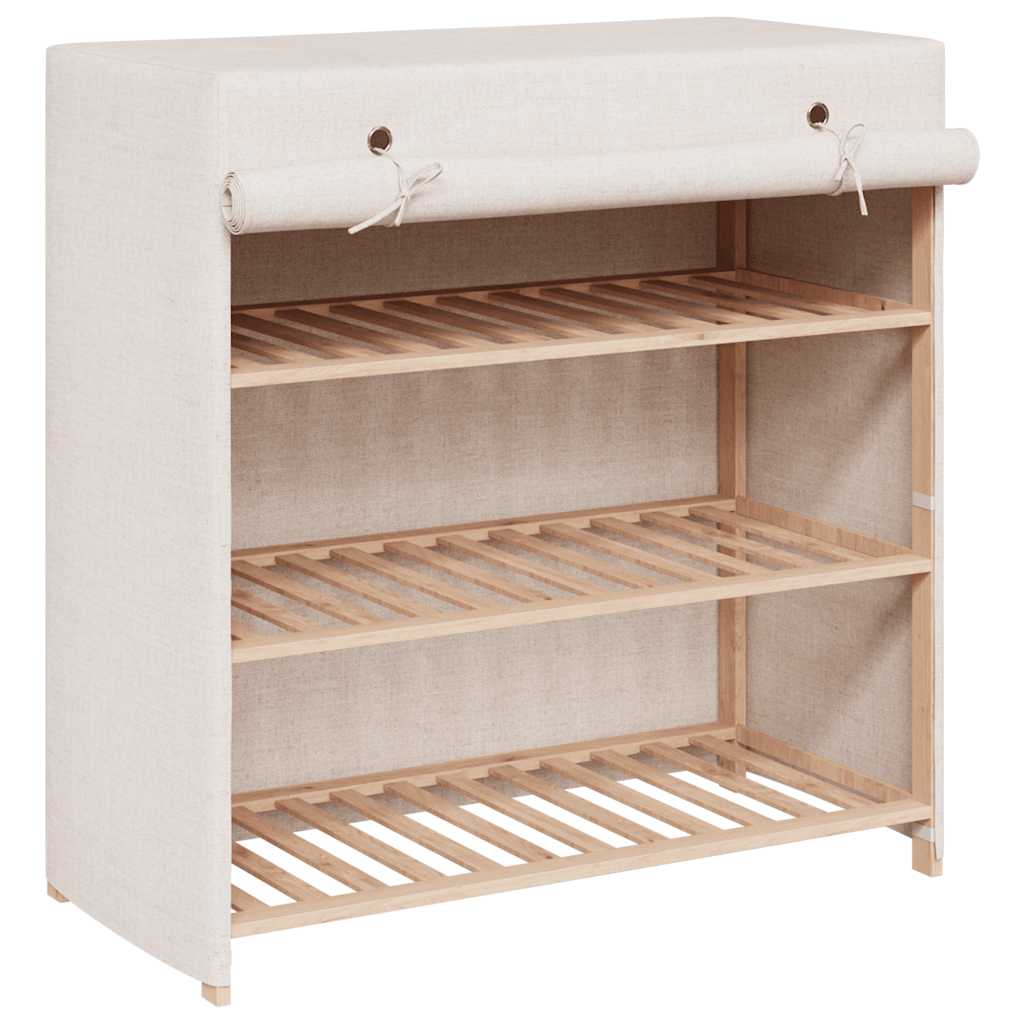 Armadio da scarpe Vidaxl con copertura 79x40x80 cm tessuto bianco