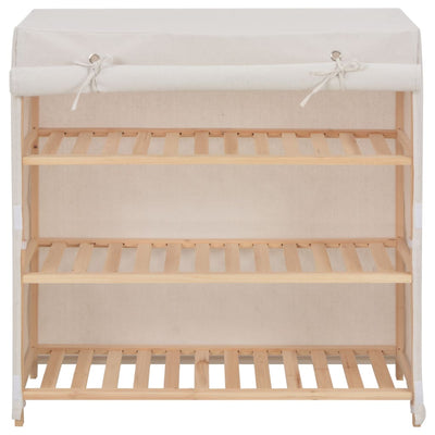 Gabinete de zapato Vidaxl con cubierta de 79x40x80 cm de tela blanca