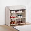 Armadio da scarpe Vidaxl con copertura 79x40x80 cm tessuto bianco
