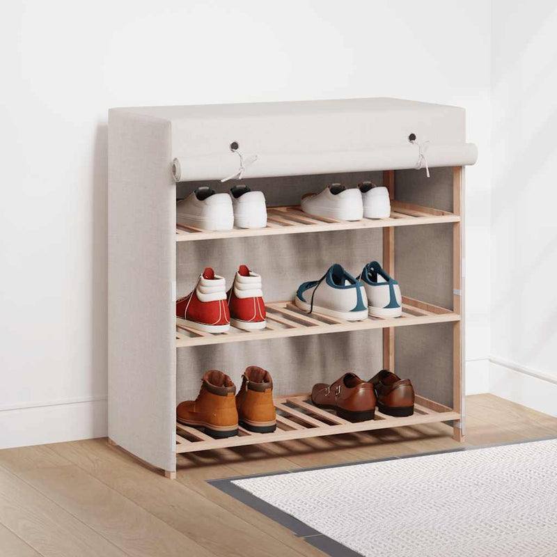 Armadio da scarpe Vidaxl con copertura 79x40x80 cm tessuto bianco
