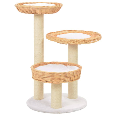 Tiragraffi per gatti Vidaxl con tiragraffi in sisal, legno di salice naturale